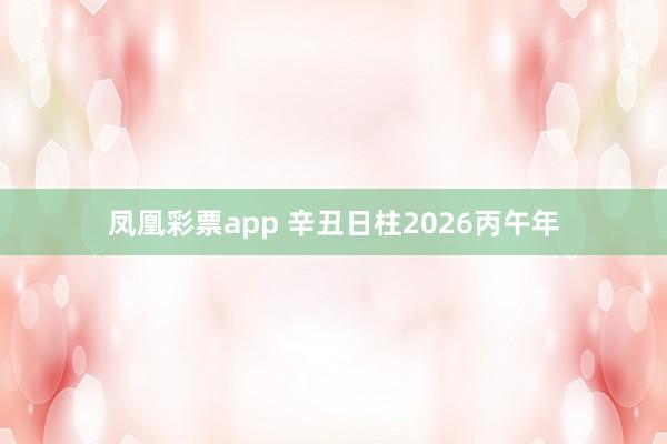 凤凰彩票app 辛丑日柱2026丙午年