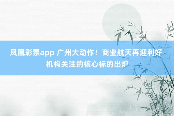 凤凰彩票app 广州大动作！商业航天再迎利好 机构关注的核心标的出炉