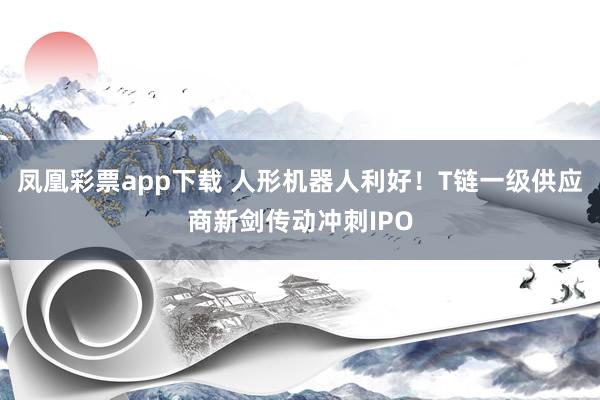 凤凰彩票app下载 人形机器人利好！T链一级供应商新剑传动冲刺IPO