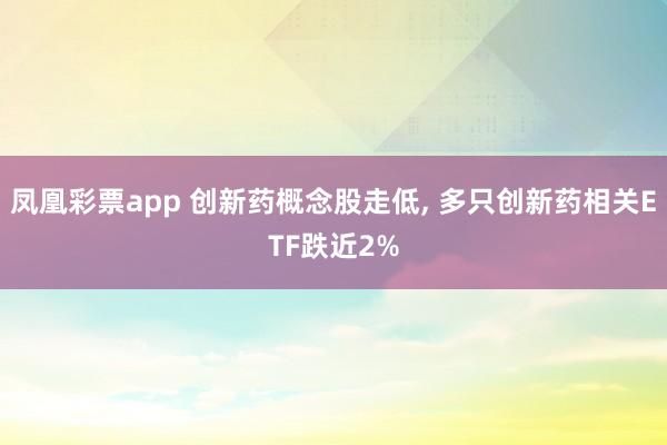 凤凰彩票app 创新药概念股走低， 多只创新药相关ETF跌近2%