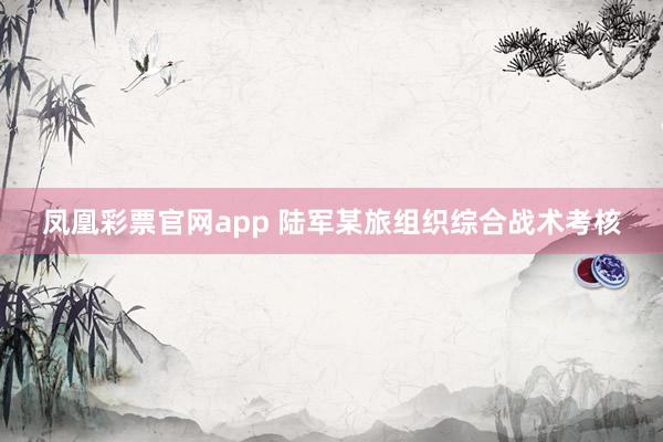 凤凰彩票官网app 陆军某旅组织综合战术考核