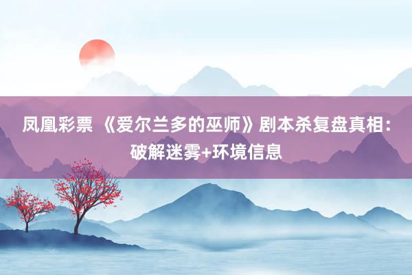 凤凰彩票 《爱尔兰多的巫师》剧本杀复盘真相：破解迷雾+环境信息