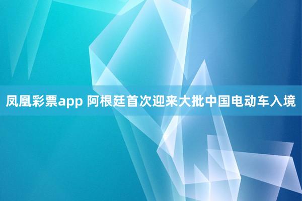 凤凰彩票app 阿根廷首次迎来大批中国电动车入境
