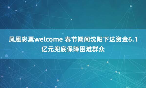 凤凰彩票welcome 春节期间沈阳下达资金6.1亿元兜底保障困难群众